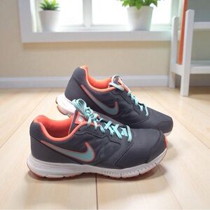 Nike Downshifter 6 Women’s Running Shoes Gray Hyper Orange Blue Size 10